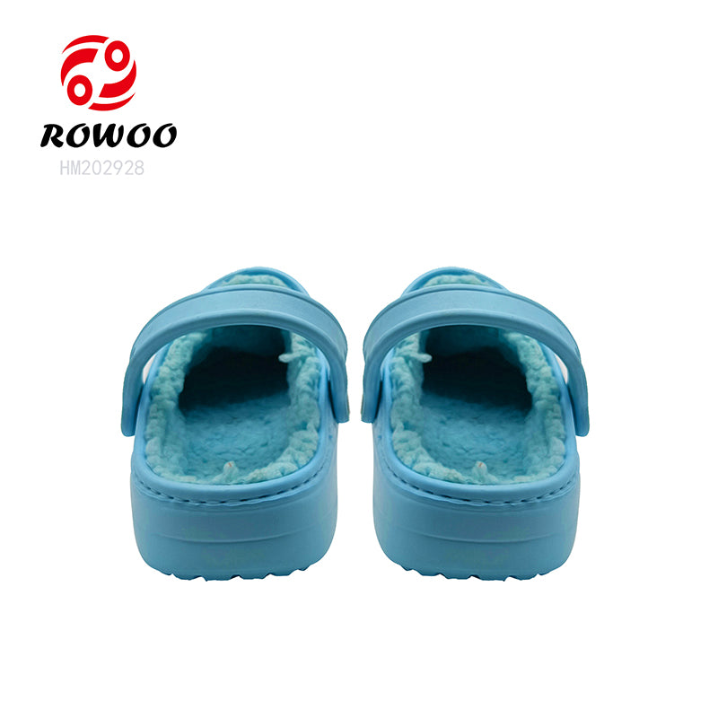 Customized Wholesale unisex winter clogs garden shoes furry