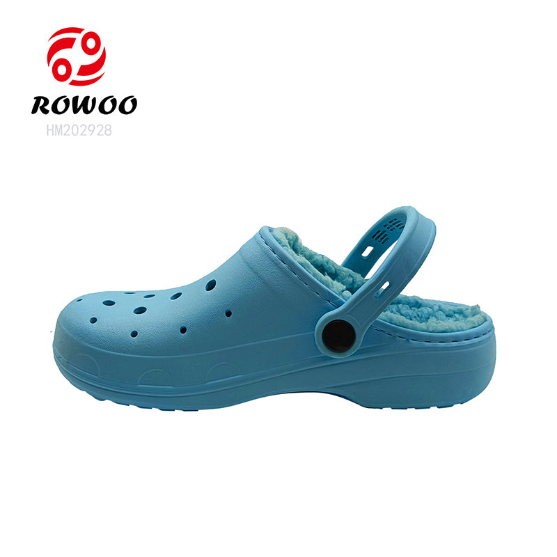 Customized Wholesale unisex winter clogs garden shoes furry