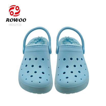 Customized Wholesale unisex winter clogs garden shoes furry