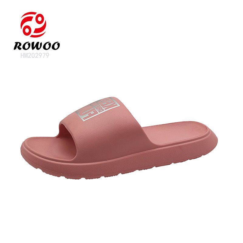 EVA Sole Customized Logo Slide Sandals Bedroom Nonslip Sandals Ladies Indoor Outdoor Footwear