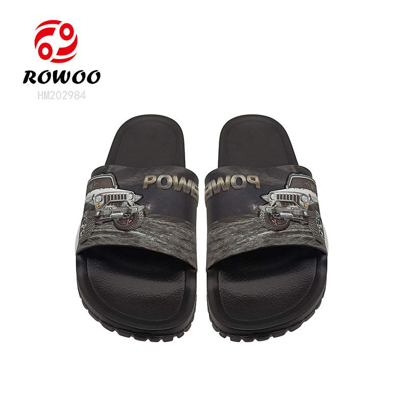 Summer 3D Jeep Custom Slippers For Men Pvc Home Flip Flops Non-slip Beach Sandals