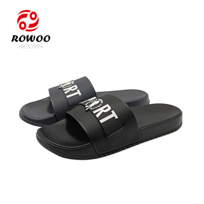 Wholesales Super Soft PU Slides Sandals Logo Footwear Cool Slipper Customized Logo