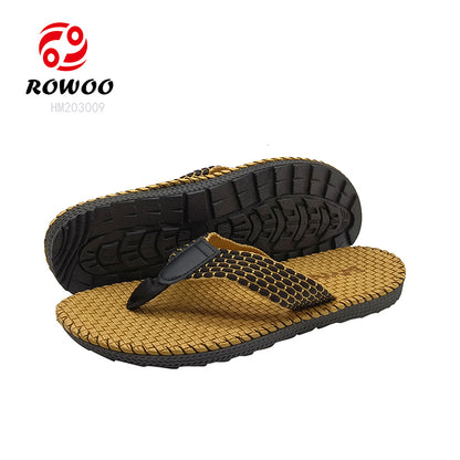 2024 Outdoors Design EVA PU Leather beach Summer Men Custom Logo Slippers flip flops