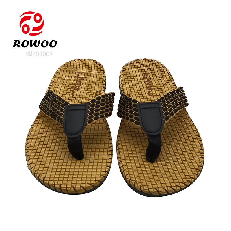 2024 Outdoors Design EVA PU Leather beach Summer Men Custom Logo Slippers flip flops