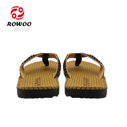 2024 Outdoors Design EVA PU Leather beach Summer Men Custom Logo Slippers flip flops