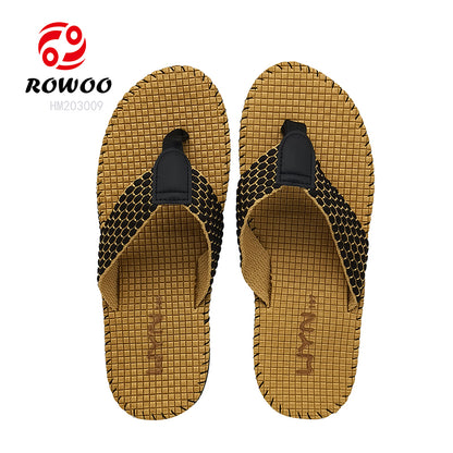 2024 Outdoors Design EVA PU Leather beach Summer Men Custom Logo Slippers flip flops