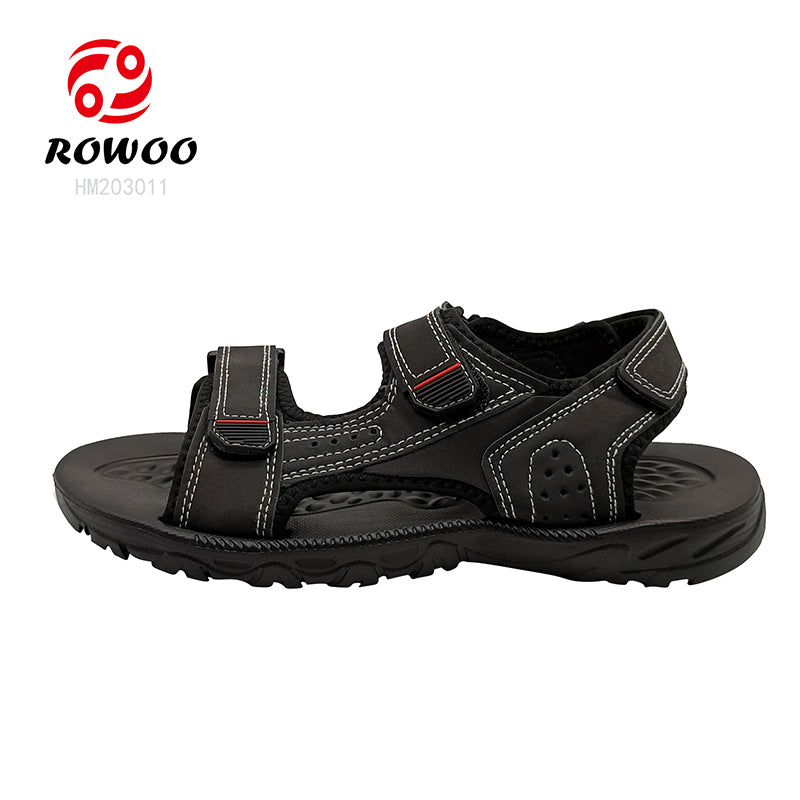 Wholesale Large Size Men's hand made leather beach sandals Custom Logo