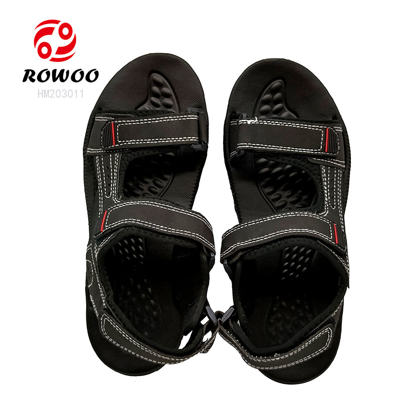 Wholesale Large Size Men's hand made leather beach sandals Custom Logo