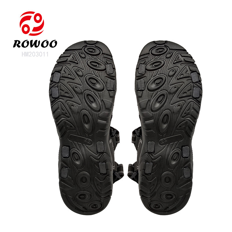 Wholesale Large Size Men's hand made leather beach sandals Custom Logo