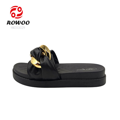 Wholesale Women's Soft Thick Platform bow Slide Slippers