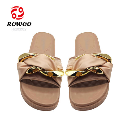 Wholesale Women's Soft Thick Platform bow Slide Slippers