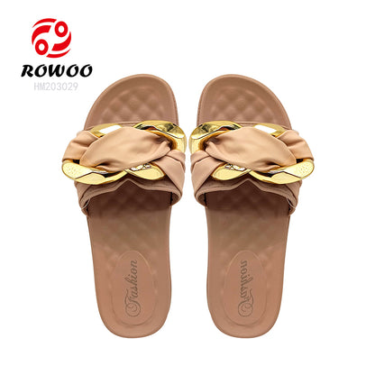 Wholesale Women's Soft Thick Platform bow Slide Slippers