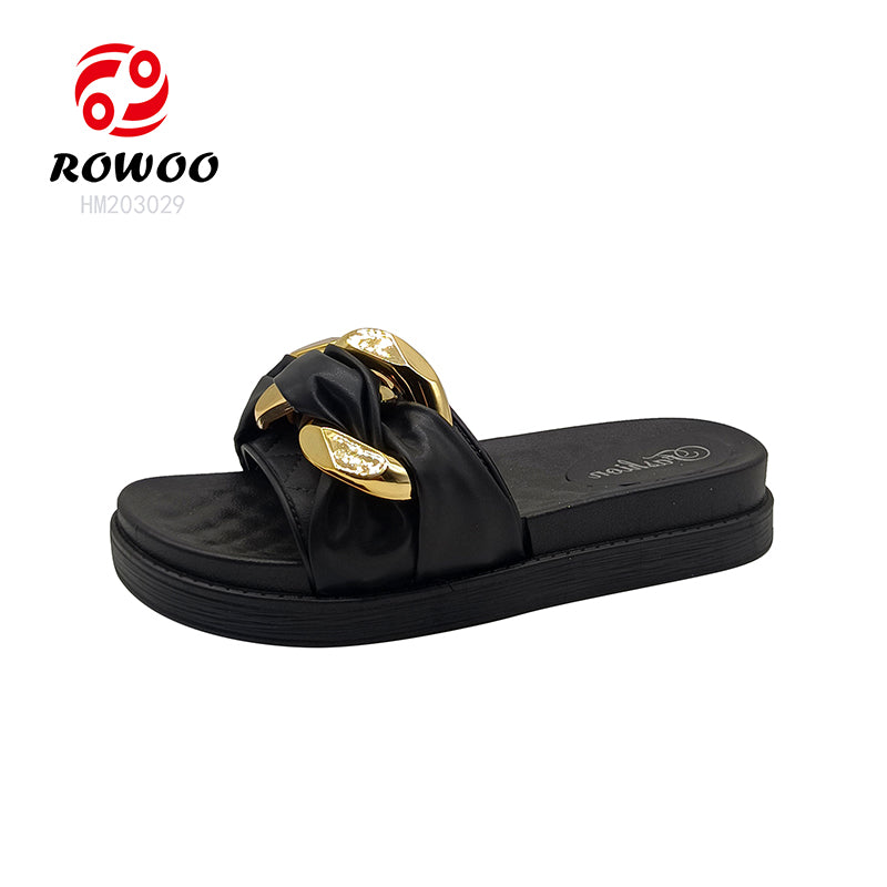 Wholesale Women's Soft Thick Platform bow Slide Slippers