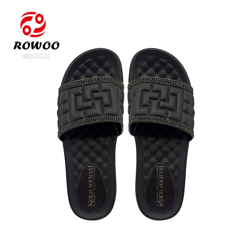 Women's Summer Sandals PVC Platform Slides Flat round Anti-Slippery Breathable Quick-Drying with Plush Insole