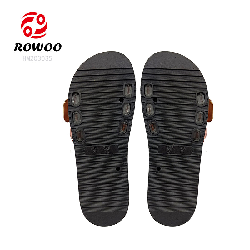 Custom Wholesale Summer Beach Sandals Metal Ring Slide Slippers