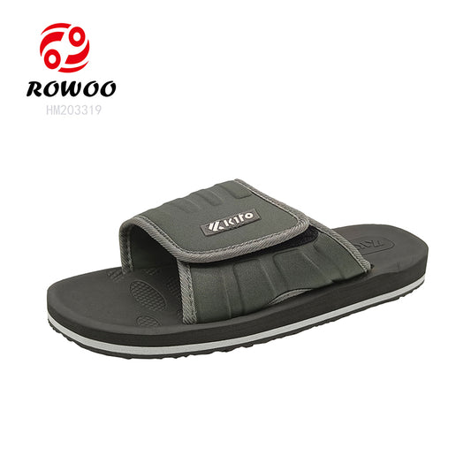 Men's Summer Adjustable EVA Sport Sandals Custom Logo Soft PU Slide Slippers