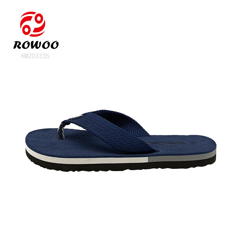 Customized Men's Solid Color EVA Beach Flip-Flops