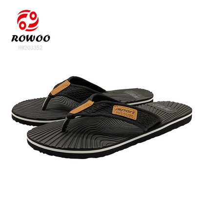 New Design Men's Flip Flops Cheap Price Summer Sandals Open Toe Breathable Waterproof Webbing Upper Material Mesh Air Cushion