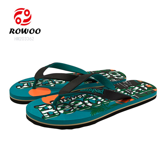 Men EVA Flip-Flops Beach Flip-Flops Coconut Tree Print Sunset Party Slides Slippers Casual Trend Sandals