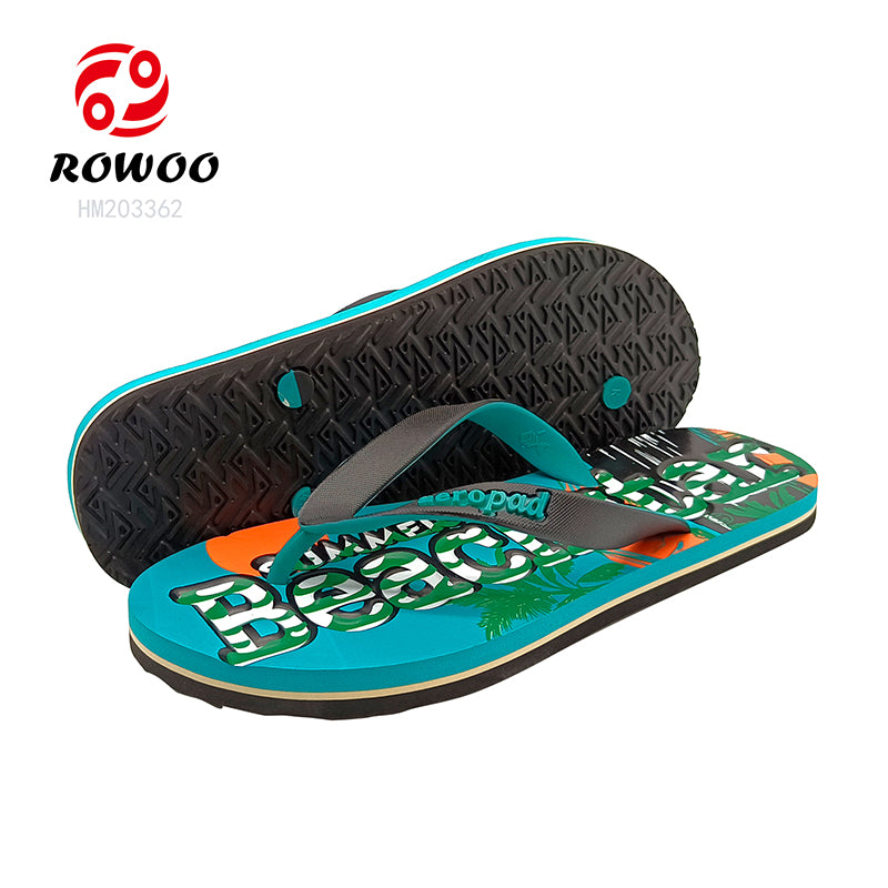 Printing Flip Flops Wholesale Embossed Customized Logo Slipper Shoes Summer Beach Thong Sandals