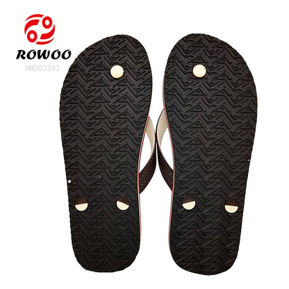 Men Striped Hit Color Flip-Flops Fashion Rainbow Print Slippers Summer Beach Casual Slippers Outdoor Sandals