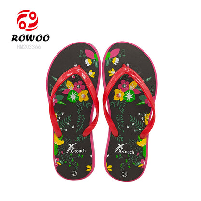 Cheap Printing Flip Flops Ladies Flat Summer Beach Slipper Shoes Customized Thong Sandals