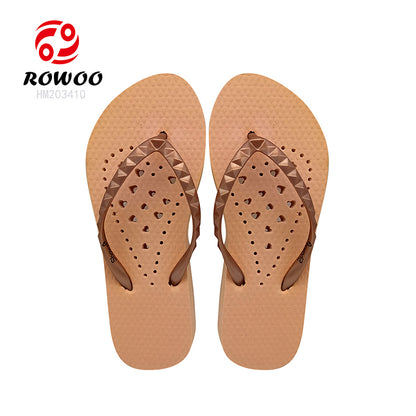 Wholesale Ladies Thong Sandals Golden Women Flipflops Summer Beach Outdoor Slipper Shoes