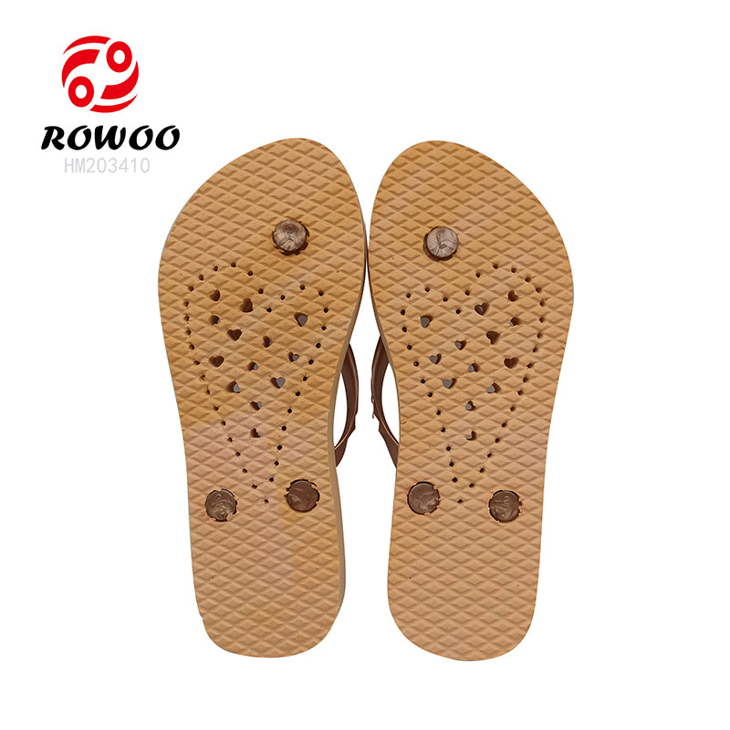 Wholesale Ladies Thong Sandals Golden Women Flipflops Summer Beach Outdoor Slipper Shoes