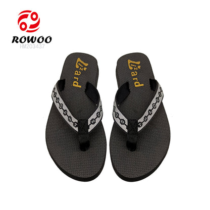 Women's Sports EVA Comfortable Summer Heighten Woven Belt Flip-Flops