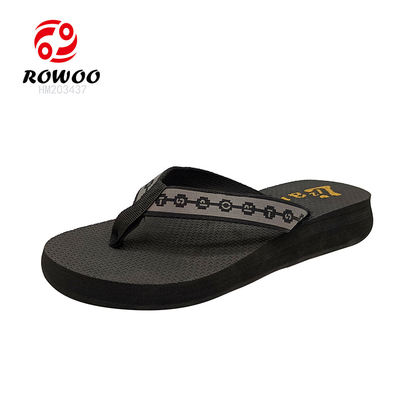 Women's Sports EVA Comfortable Summer Heighten Woven Belt Flip-Flops