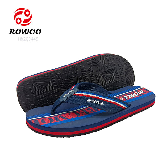 Custom Men's EVA Casual Barefoot Summer Sports Comfort Woven Belt Flip-Flops