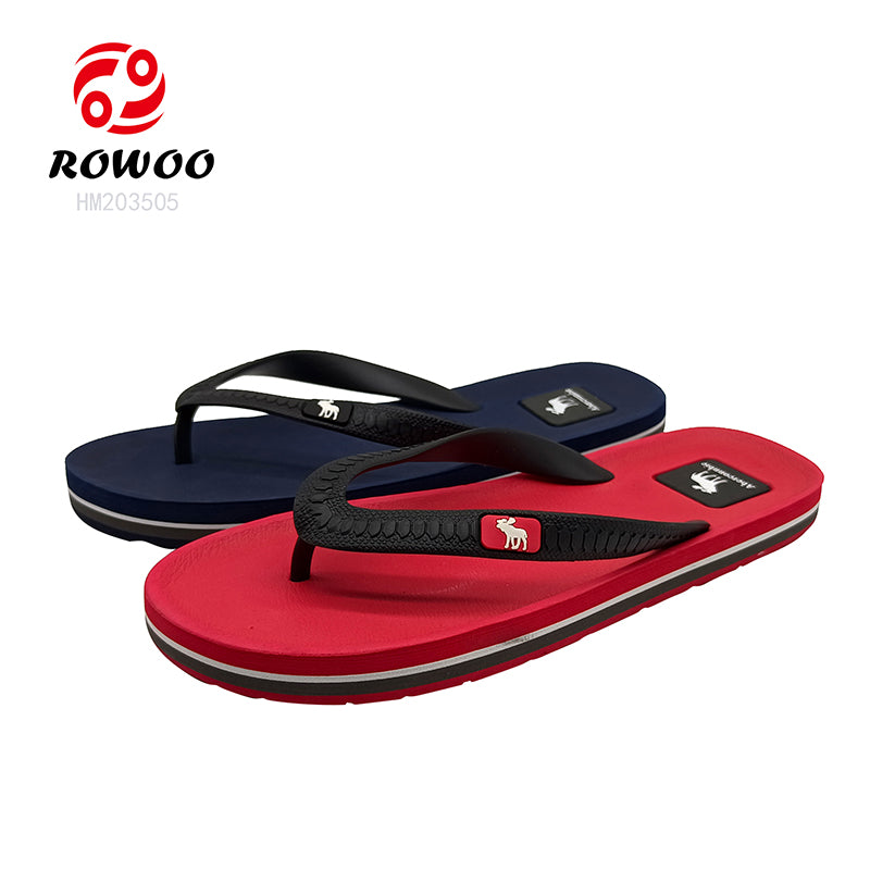 Wholesale Men Customized Flip Flops Rubber Thong Slipper Shoes Durable Slides Shoes