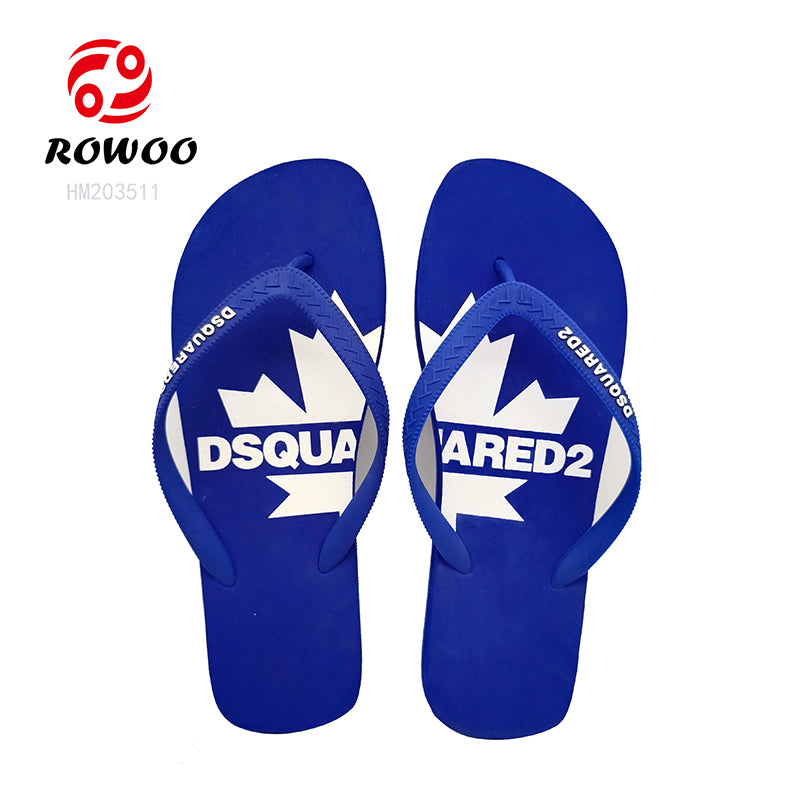 Men's Summer Sandals Rubber Flip Flops Round Toe Anti-Slippery PVC Straps Flat Slide Style for Spring