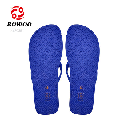 Men's Summer Sandals Rubber Flip Flops Round Toe Anti-Slippery PVC Straps Flat Slide Style for Spring