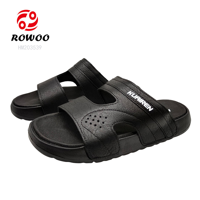 Fashionable Men's Slipper Shoes Breathable Black EVA Sandals for Summer & Spring Light Weight with Cushioning Upper