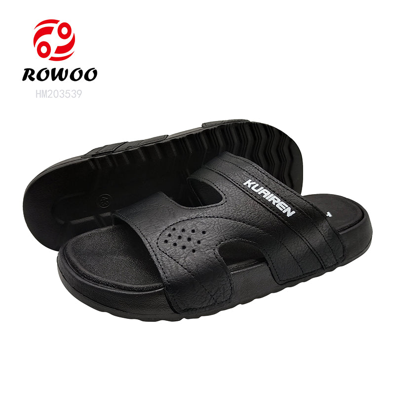 Fashionable Men's Slipper Shoes Breathable Black EVA Sandals for Summer & Spring Light Weight with Cushioning Upper