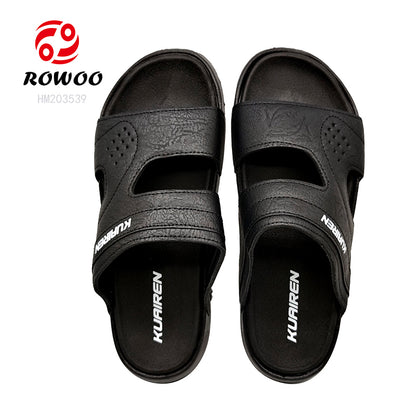 Fashionable Men's Slipper Shoes Breathable Black EVA Sandals for Summer & Spring Light Weight with Cushioning Upper