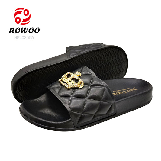 Fashion Ladies Outdoor Slide Shoes Crown Ladies Sleeper Sandals Custom Logo Shoes