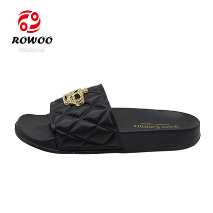 Fashion Ladies Outdoor Slide Shoes Crown Ladies Sleeper Sandals Custom Logo Shoes