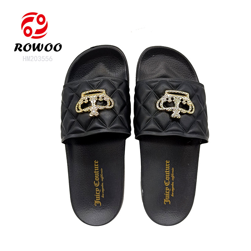 Fashion Ladies Outdoor Slide Shoes Crown Ladies Sleeper Sandals Custom Logo Shoes