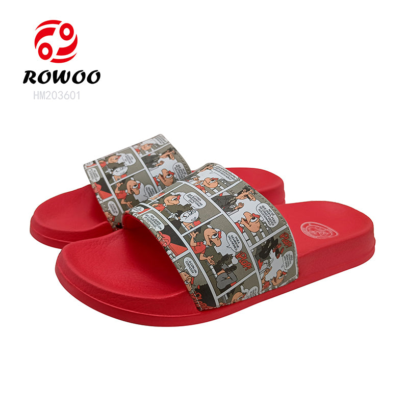 Printing Cartoon Slide Sandals EVA Sole Lightweight Slipper Shoes Ladies Outdoor Flat Shoes