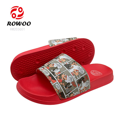 Printing Cartoon Slide Sandals EVA Sole Lightweight Slipper Shoes Ladies Outdoor Flat Shoes