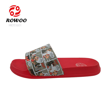 Printing Cartoon Slide Sandals EVA Sole Lightweight Slipper Shoes Ladies Outdoor Flat Shoes