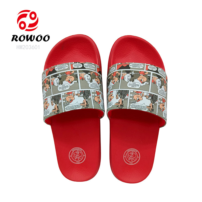 Printing Cartoon Slide Sandals EVA Sole Lightweight Slipper Shoes Ladies Outdoor Flat Shoes