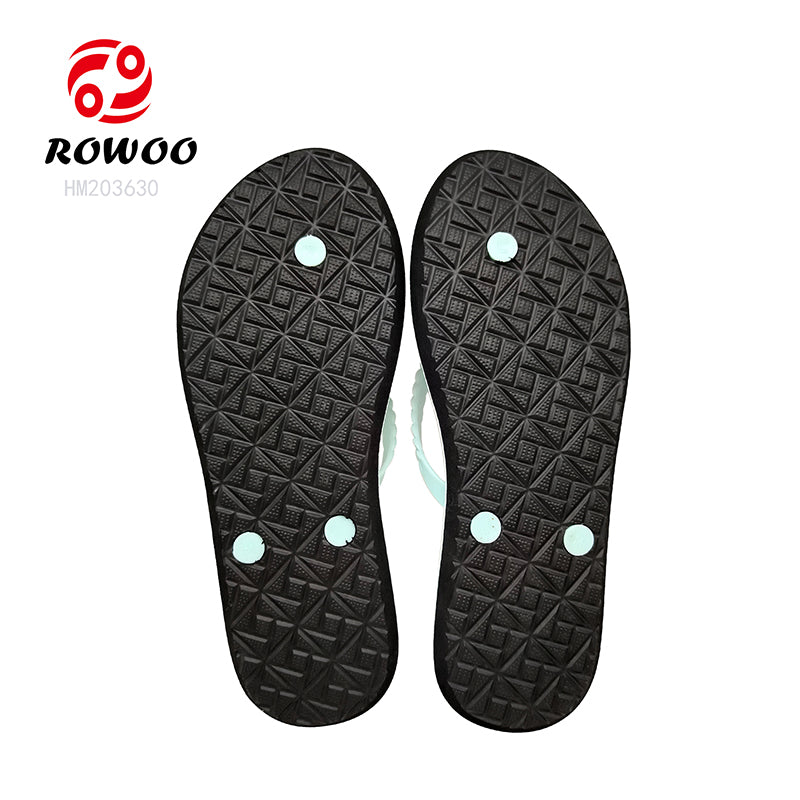 Wood EVA Ladies Elegant Flip-Flops Casual Braided Shape Herringbone Lotus Wood Texture Soft And Comfortable Midsole