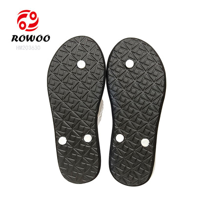 Wood EVA Ladies Elegant Flip-Flops Casual Braided Shape Herringbone Lotus Wood Texture Soft And Comfortable Midsole