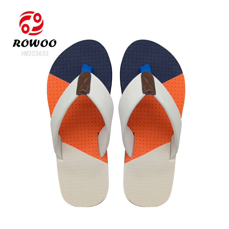 Men's Casual Flip-Flops Hit Color Woven Lightweight Comfortable Anti-Slip Feature