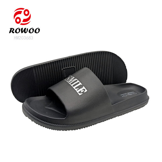 Men EVA Smooth Slippers Custom Logo Fashion Barefoot Personality Style Sandals