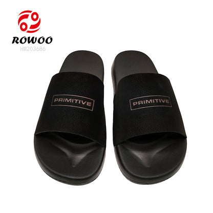 Light Luxury Flat Slippers Wholesale Custom Famous Brand Logo Unisex EVA Barefoot Summer Wear Men Women Slippers