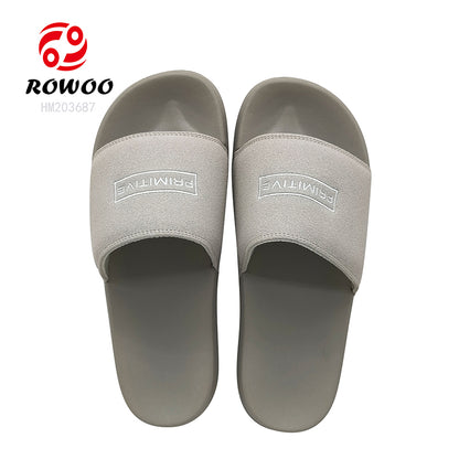 Women Custom Color Logo EVA Soft Suede Slippers Barefoot Flat Platform Sandals